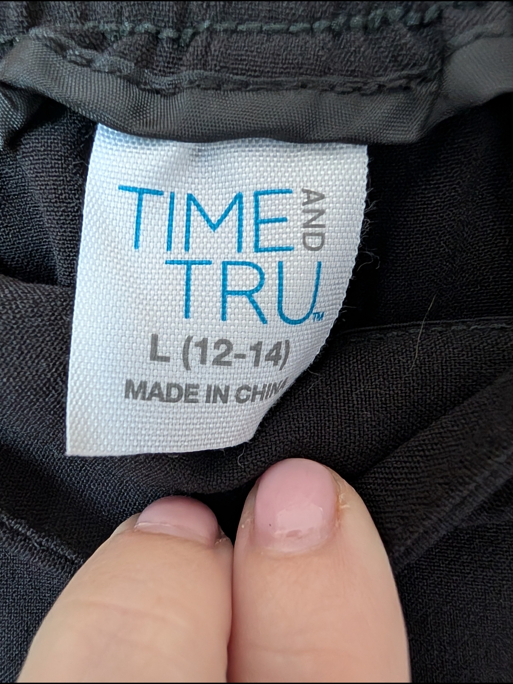 Time and Tru Black Pants Size L 12/14 - Picture 3 of 6